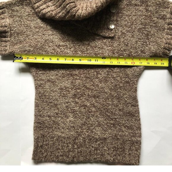Like love, Brown & White knit, cowl-neck, wool/alpaca blend, sweater, Sz: Small - Picture 8 of 9